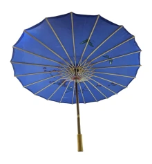 Зонтик из бамбука и шелка синий (55×82 см) купить в интернет магазине подарков ПраздникШоп