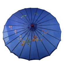 Зонтик из бамбука и шелка синий (55×82 см) купить в интернет магазине подарков ПраздникШоп