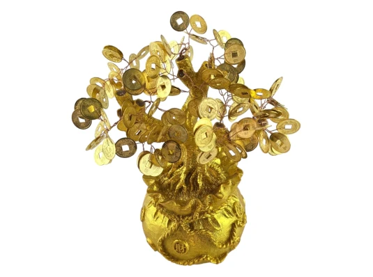 Денежное дерево в мешке богатства (24×23×11 см) купить в интернет магазине подарков ПраздникШоп