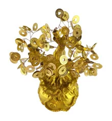 Денежное дерево в мешке богатства (24×23×11 см) купить в интернет магазине подарков ПраздникШоп