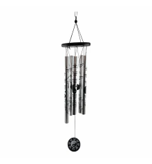 Музыка ветра «Инь-Янь» серебристая (5 трубок) (60×10×7 см) купить в интернет магазине подарков ПраздникШоп