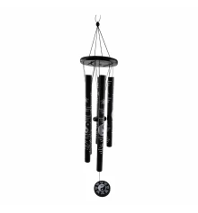 Музыка ветра «Инь-Янь» черный (5 трубок) (60×13×7 см) купить в интернет магазине подарков ПраздникШоп