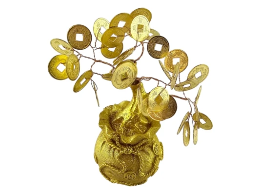 Денежное дерево в мешке богатства (16.5×15.5×9 см) купить в интернет магазине подарков ПраздникШоп