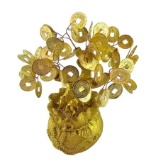 Денежное дерево в мешке богатства (18×16.5×11.5 см) купить в интернет магазине подарков ПраздникШоп