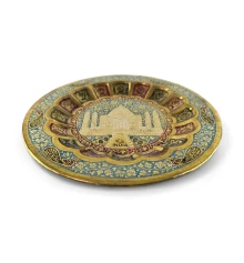 Тарелка бронзовая настенная голубая «Тадж Махал» (d-18 купить в интернет магазине подарков ПраздникШоп