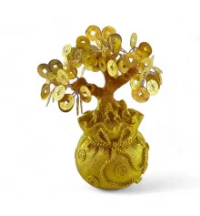 Денежное дерево в мешке богатства (20×18×10 см) купить в интернет магазине подарков ПраздникШоп