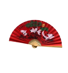 Веер настенный «Журавли на красном фоне» ткань (90×5.8×157 см) купить в интернет магазине подарков ПраздникШоп