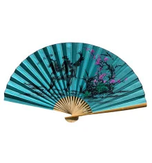 Веер настенный «Лошади на бирюзовом фоне» ткань (90×5.8×157 см) купить в интернет магазине подарков ПраздникШоп