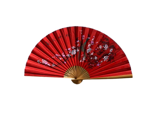 Веер настенный «Фазаны на красном фоне» ткань (90×5.8×157 см) купить в интернет магазине подарков ПраздникШоп