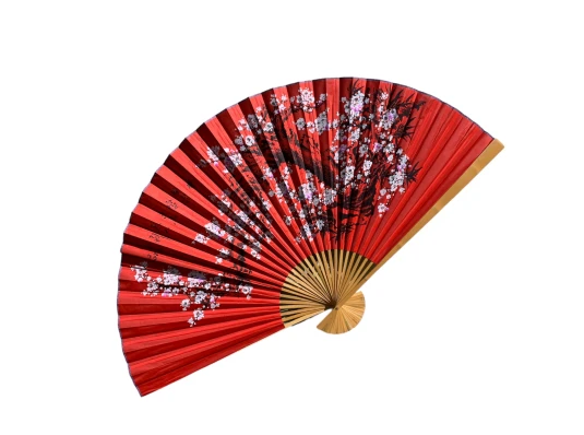 Веер настенный «Сакура на красном фоне» ткань (122×6х 211 см) купить в интернет магазине подарков ПраздникШоп