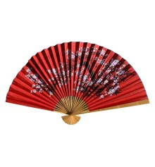 Веер настенный «Сакура на красном фоне» ткань (122×6х 211 см) купить в интернет магазине подарков ПраздникШоп