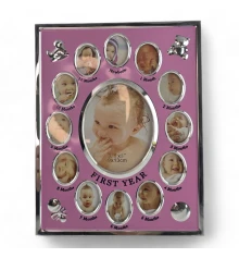 Фоторамка на 13 фото розовая «Альбом новорожденного» (9×13 см 2×3 см) (23.5×18.5×2 см) купить в интернет магазине подарков ПраздникШоп