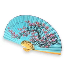 Веер настенный «Сакура на голубом фоне» ткань (122×6х 211 см) купить в интернет магазине подарков ПраздникШоп