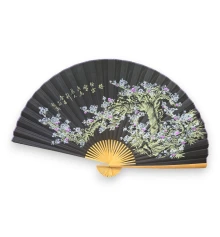 Веер настенный «Сакура на черном фоне» ткань (122×6х 211 см) купить в интернет магазине подарков ПраздникШоп