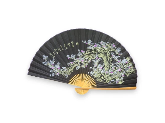 Веер настенный «Сакура на черном фоне» ткань (122×6х 211 см) купить в интернет магазине подарков ПраздникШоп