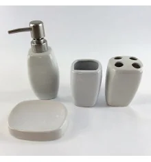 Набор для ванной белый керамический (23×21×11 см) купить в интернет магазине подарков ПраздникШоп