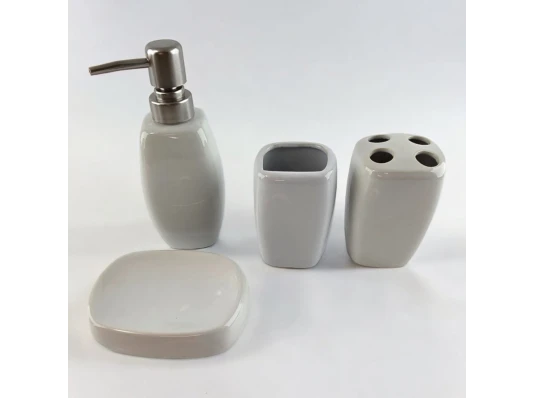 Набор для ванной белый керамический (23×21×11 см) купить в интернет магазине подарков ПраздникШоп