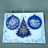 Крафтова новорічна листівка «Морозні візерунки» (200×150×8мм).Комплект 3 підвіски з аплікацією