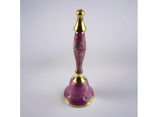 Колокольчик с ручкой с рисунком бронзовый «Птицы на розовом фоне» (21.5×14×7.4 см) купить в интернет магазине подарков ПраздникШоп