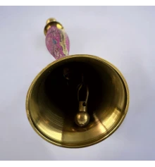 Колокольчик с ручкой с рисунком бронзовый «Птицы на розовом фоне» (21.5×14×7.4 см) купить в интернет магазине подарков ПраздникШоп