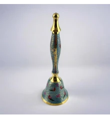 Колокольчик с ручкой с рисунком бронзовый «Птицы на голубом фоне» (21.5×14×7.4 см) купить в интернет магазине подарков ПраздникШоп