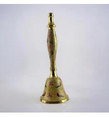 Колокольчик с ручкой с рисунком бронзовый «Птицы на желтом фоне» (21.5×14×7.4 см) купить в интернет магазине подарков ПраздникШоп