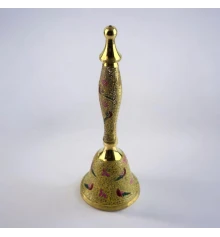 Колокольчик с ручкой с рисунком бронзовый «Птицы на желтом фоне» (21.5×14×7.4 см) купить в интернет магазине подарков ПраздникШоп