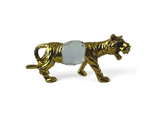 Статуэтка «Тигр» из бронзы и хрусталя (4.6×9.6×3 см) купить в интернет магазине подарков ПраздникШоп