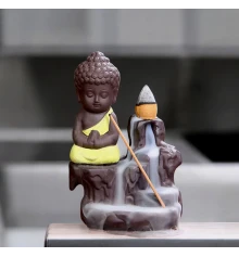 Подставка под благовония Back Flow «Будда» желтый (12×8×6.5 см) купить в интернет магазине подарков ПраздникШоп