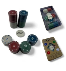 Покерные фишки (100 фишек) (4.7×19.5×11.5 см) (вес фишки 4 гр d-30 мм) купить в интернет магазине подарков ПраздникШоп