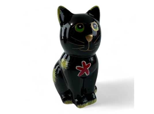 Копилка керамическая «Черный кот» (14×7.5×9 см) купить в интернет магазине подарков ПраздникШоп