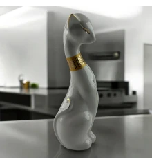 Кошка керамическая белая (23×8×6 см) купить в интернет магазине подарков ПраздникШоп