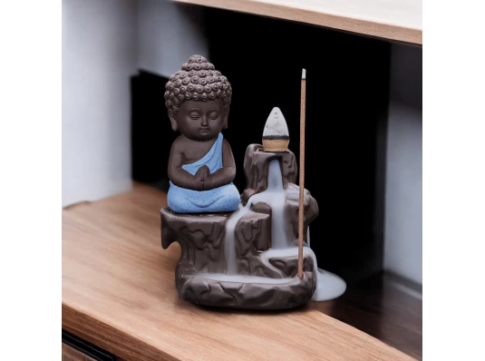 Подставка под благовония Back Flow «Будда» синий (12×8×6.5 см) купить в интернет магазине подарков ПраздникШоп