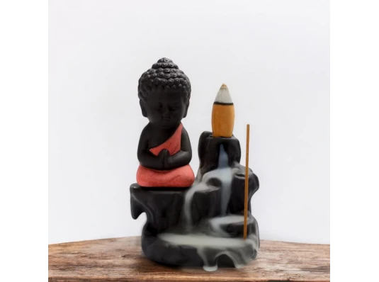 Подставка под благовония Back Flow «Будда» розовый (12×8×6.5 см) купить в интернет магазине подарков ПраздникШоп