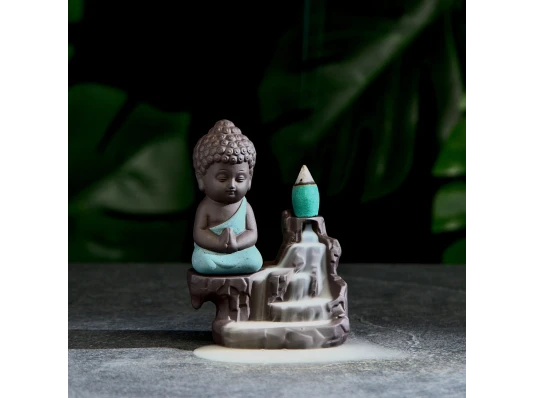 Подставка под благовония Back Flow «Будда» зеленый (12×8×6.5 см) купить в интернет магазине подарков ПраздникШоп