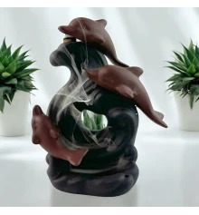 Подставка под благовония Back Flow «Дельфины» (15×12×7.5 см) купить в интернет магазине подарков ПраздникШоп