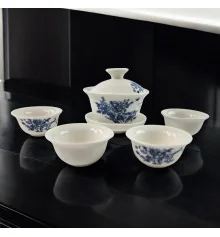 Китайский чайный набор с цветочным орнаментом в подарочной коробке (19×18×10 см) купить в интернет магазине подарков ПраздникШоп