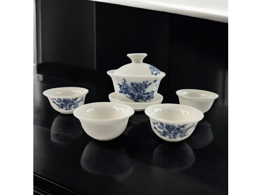 Китайский чайный набор с цветочным орнаментом в подарочной коробке (19×18×10 см) купить в интернет магазине подарков ПраздникШоп