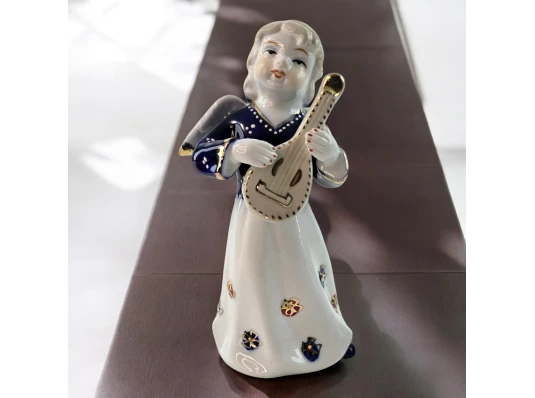 Фигурка ангела с мандолиной «Небесный концерт» (14.6×7 см) купить в интернет магазине подарков ПраздникШоп
