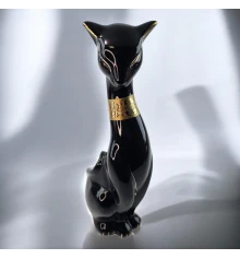 Кошка керамическая черная (27.5×7.5×9 см) купить в интернет магазине подарков ПраздникШоп