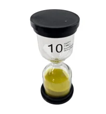 Часы песочные (10 минут) желтый песок (10×4.5×4.5 см) купить в интернет магазине подарков ПраздникШоп