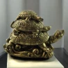 Черепаха тройная каменная крошка золотистая (7×10.6×6 см)