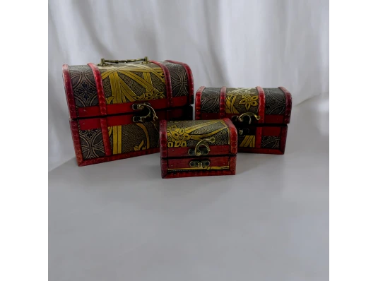 Сундучки набор 3 шт. (12.9×17.7×13.2 см 8.8×13.9×9.3 см 6.4×9.9×6.8 см) купить в интернет магазине подарков ПраздникШоп