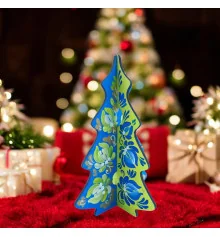 Новогодняя елка «Цветочные узоры» (180×120×4мм).Деревяная елочка купить в интернет магазине подарков ПраздникШоп