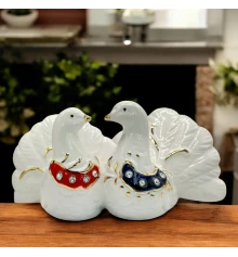 Голуби пара фарфор (15.5×7×7.5 см) цветные купить в интернет магазине подарков ПраздникШоп