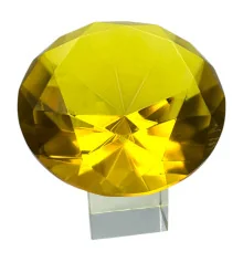 Кристалл хрустальный желтый на подставке (9.8×6 см) купить в интернет магазине подарков ПраздникШоп