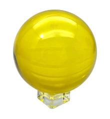Шар хрустальный на подставке желтый (d-10.5 см) купить в интернет магазине подарков ПраздникШоп