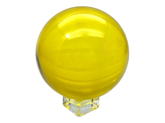 Шар хрустальный на подставке желтый (d-10.5 см) купить в интернет магазине подарков ПраздникШоп