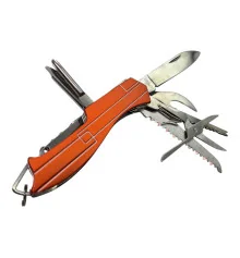 Нож складной с набором инструментов мультитул оранжевый (10 в 1) (9.5 см) купить в интернет магазине подарков ПраздникШоп