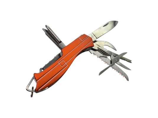 Нож складной с набором инструментов мультитул оранжевый (10 в 1) (9.5 см) купить в интернет магазине подарков ПраздникШоп